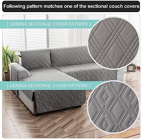 Genina Reversible Sectional Couch Covers for Pets and Kids
