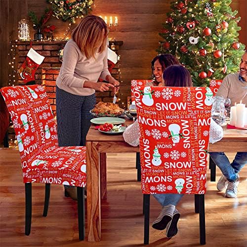 OTOSTAR Snowman Christmas Chair Covers Set of 4