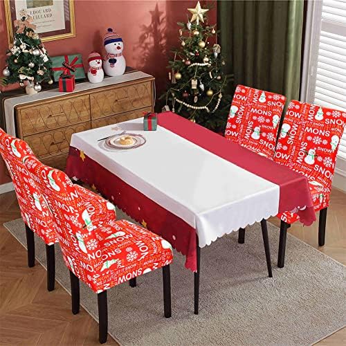OTOSTAR Snowman Christmas Chair Covers Set of 4