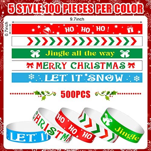 Teling 500 Pcs Christmas Wristbands for Party