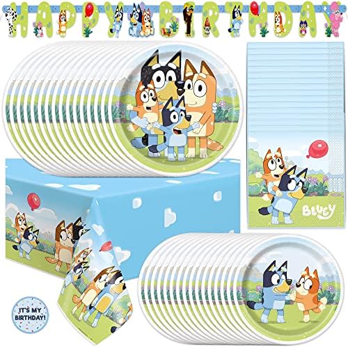 Unique Bluey Birthday Party Supplies Set for 16 Guests