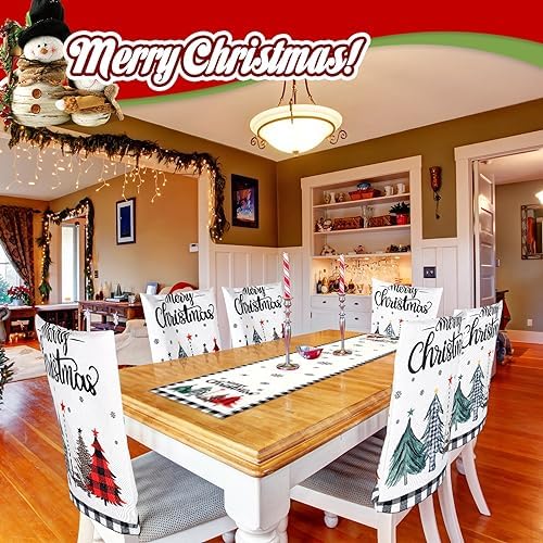 Preboun 7 Piece Christmas Chair Covers Set