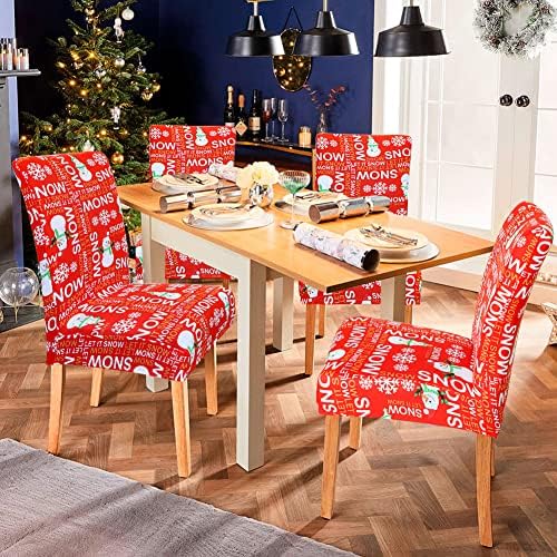 OTOSTAR Snowman Christmas Chair Covers Set of 4