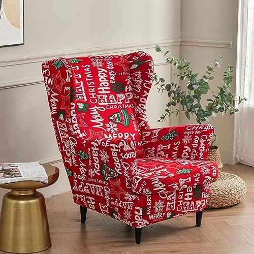 Wingback Chair Covers 2 Piece Stretchy and Washable