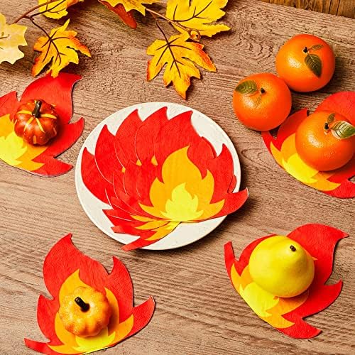 Henoyso 100 Pcs Fire Napkins 65 Inch Flame Shaped Party Supplies