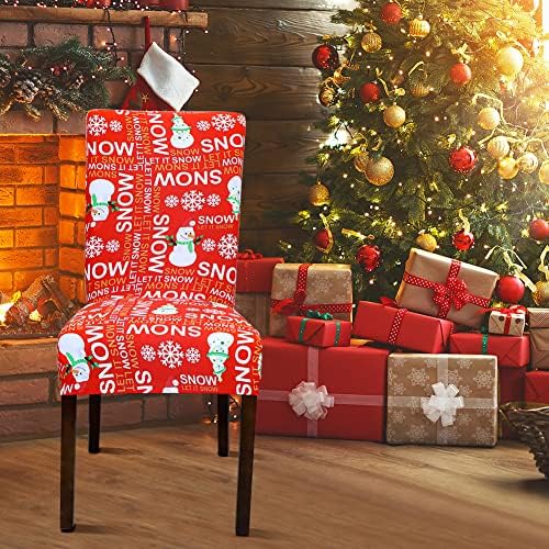 OTOSTAR Snowman Christmas Chair Covers Set of 4